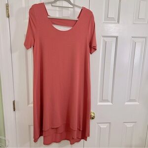 Soft Surroundings Camille Soft T-Shirt Dress in Dusty Cedar Size M